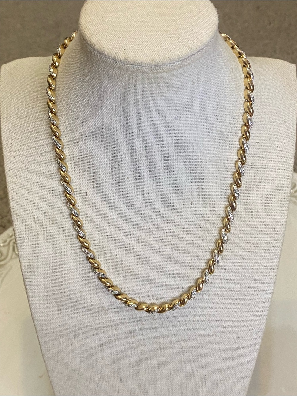 Ross Simons Gold Wash Sterling Silver Diamond Chip Necklace 925